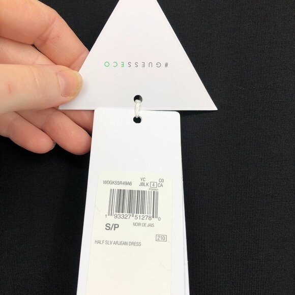 NWT Guess Half Sleeve Arjean Ruched Little Black Dress SP - Picture 13 of 14